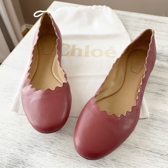Chloe Lauren Scalloped Ballet Flats size 40 with dust bag - Picture 1 of 12